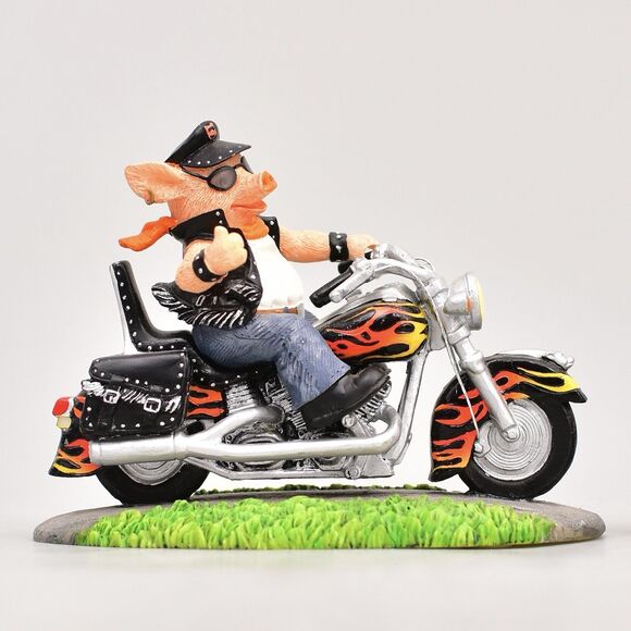 Road Hogs Collection Lot of 3 Harley Davidson Figurines Motorcycle Pigs Bike - Picture 4 of 6